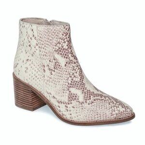 SEYCHELLES Anthropologie Occasion Snake Print‎ Beige Leather Bootie sz 10…